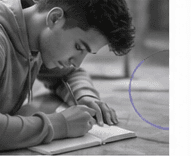 Student studying at a desk